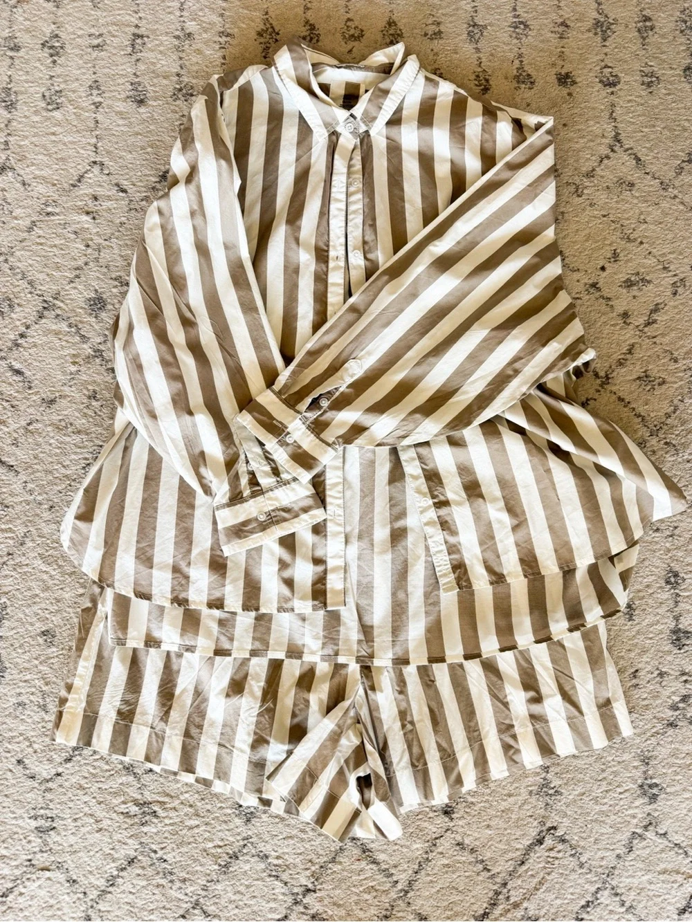 Aerie Good Set Striped Shorts & Shirt Set - Picture 2 of 4